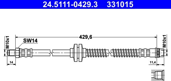 ATE 24.5111-0429.3 - Flessibile del freno autozon.pro