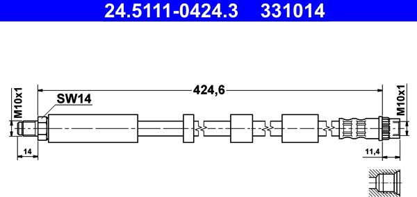 ATE 24.5111-0424.3 - Flessibile del freno autozon.pro