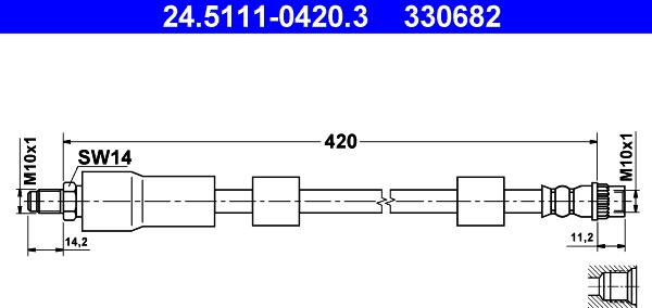 ATE 24.5111-0420.3 - Flessibile del freno autozon.pro