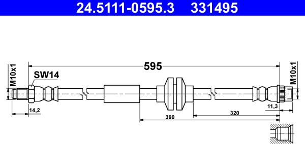 ATE 24.5111-0595.3 - Flessibile del freno autozon.pro