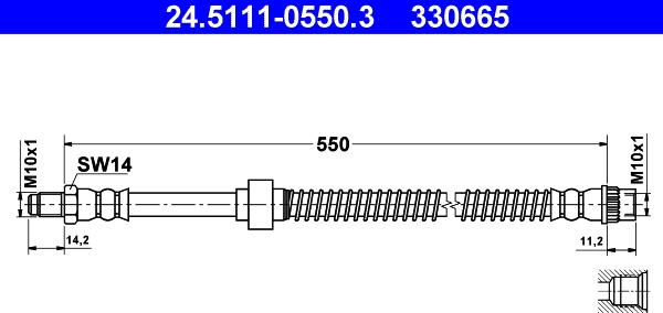 ATE 24.5111-0550.3 - Flessibile del freno autozon.pro