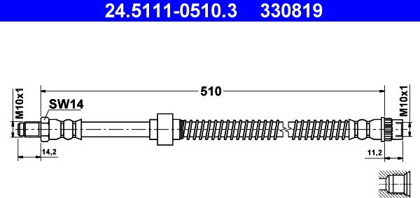 ATE 24.5111-0510.3 - Flessibile del freno autozon.pro