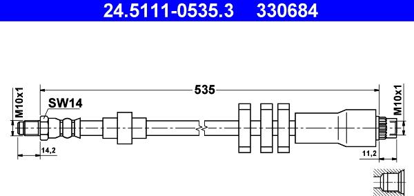 ATE 24.5111-0535.3 - Flessibile del freno autozon.pro