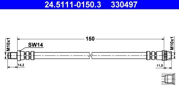 ATE 24.5111-0150.3 - Flessibile del freno autozon.pro