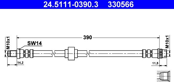 ATE 24.5111-0390.3 - Flessibile del freno autozon.pro