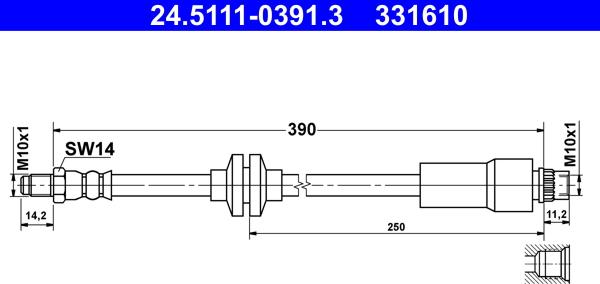 ATE 24.5111-0391.3 - Flessibile del freno autozon.pro