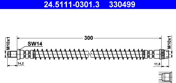 ATE 24.5111-0301.3 - Flessibile del freno autozon.pro