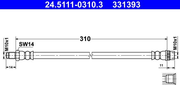 ATE 24.5111-0310.3 - Flessibile del freno autozon.pro