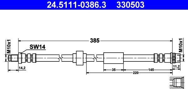 ATE 24.5111-0386.3 - Flessibile del freno autozon.pro