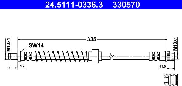 ATE 24.5111-0336.3 - Flessibile del freno autozon.pro