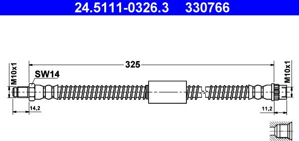 ATE 24.5111-0326.3 - Flessibile del freno autozon.pro