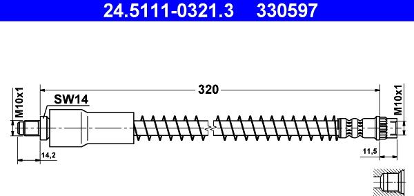 ATE 24.5111-0321.3 - Flessibile del freno autozon.pro