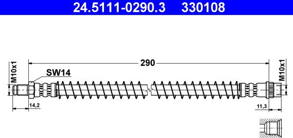 ATE 24.5111-0290.3 - Flessibile del freno autozon.pro