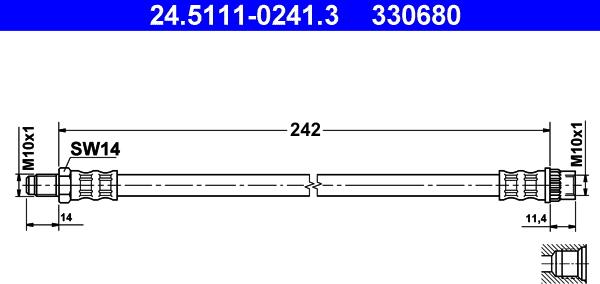 ATE 24.5111-0241.3 - Flessibile del freno autozon.pro