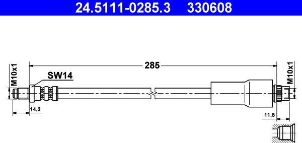 ATE 24.5111-0285.3 - Flessibile del freno autozon.pro