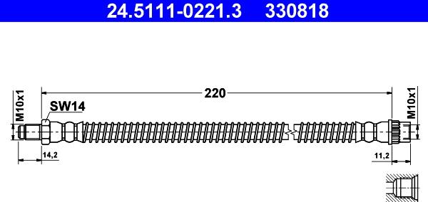 ATE 24.5111-0221.3 - Flessibile del freno autozon.pro