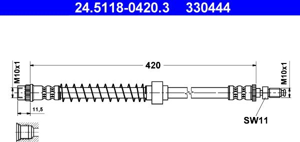 ATE 24.5118-0420.3 - Flessibile del freno autozon.pro