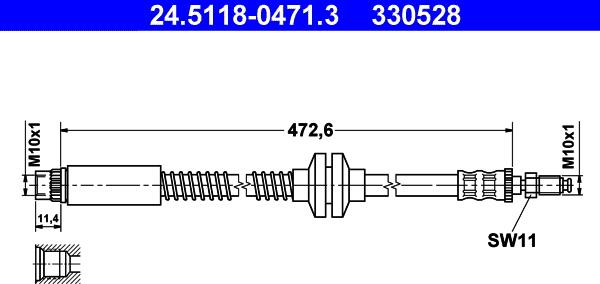 ATE 24.5118-0471.3 - Flessibile del freno autozon.pro