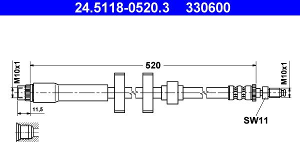 ATE 24.5118-0520.3 - Flessibile del freno autozon.pro