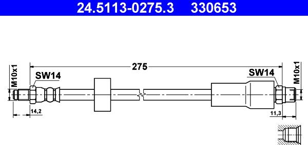 ATE 24.5113-0275.3 - Flessibile del freno autozon.pro