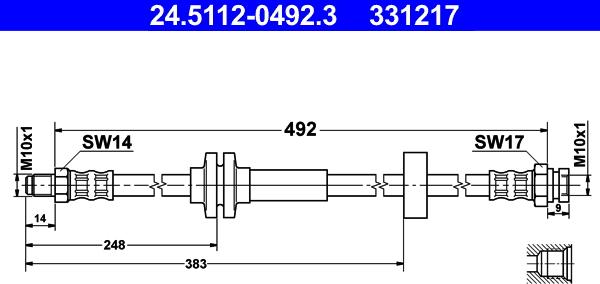 ATE 24.5112-0492.3 - Flessibile del freno autozon.pro