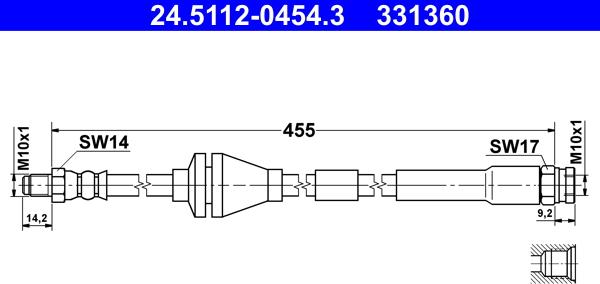 ATE 24.5112-0454.3 - Flessibile del freno autozon.pro