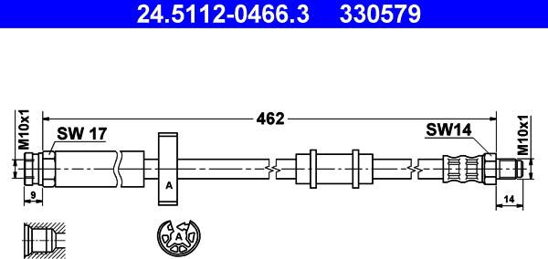 ATE 24.5112-0466.3 - Flessibile del freno autozon.pro