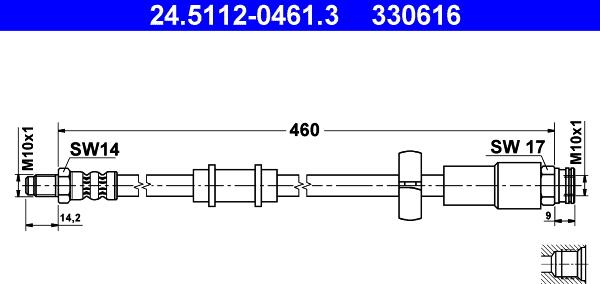 ATE 24.5112-0461.3 - Flessibile del freno autozon.pro