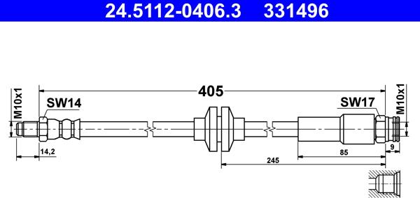 ATE 24.5112-0406.3 - Flessibile del freno autozon.pro