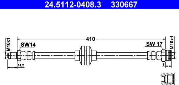 ATE 24.5112-0408.3 - Flessibile del freno autozon.pro