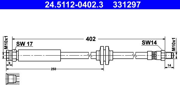 ATE 24.5112-0402.3 - Flessibile del freno autozon.pro