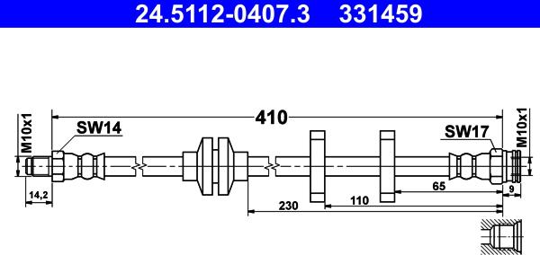 ATE 24.5112-0407.3 - Flessibile del freno autozon.pro