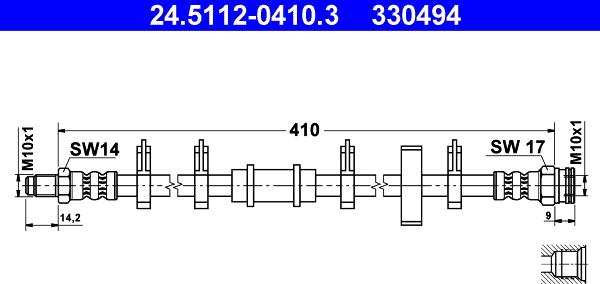 ATE 24.5112-0410.3 - Flessibile del freno autozon.pro