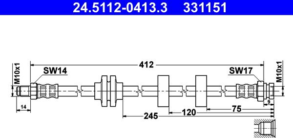 ATE 24.5112-0413.3 - Flessibile del freno autozon.pro