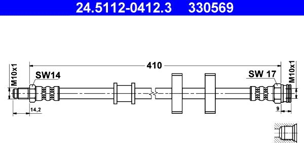 ATE 24.5112-0412.3 - Flessibile del freno autozon.pro