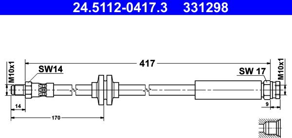 ATE 24.5112-0417.3 - Flessibile del freno autozon.pro