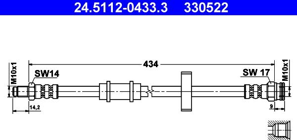 ATE 24.5112-0433.3 - Flessibile del freno autozon.pro