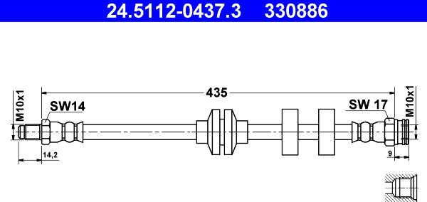 ATE 24.5112-0437.3 - Flessibile del freno autozon.pro