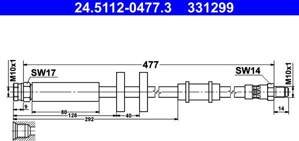 ATE 24.5112-0477.3 - Flessibile del freno autozon.pro