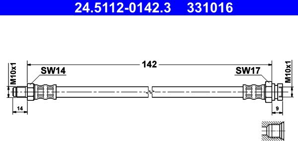 ATE 24.5112-0142.3 - Flessibile del freno autozon.pro