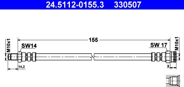 ATE 24.5112-0155.3 - Flessibile del freno autozon.pro