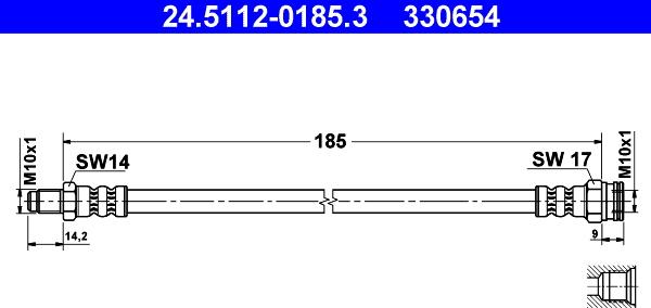 ATE 24.5112-0185.3 - Flessibile del freno autozon.pro