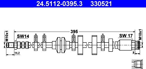 ATE 24.5112-0395.3 - Flessibile del freno autozon.pro