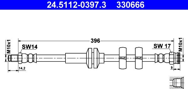 ATE 24.5112-0397.3 - Flessibile del freno autozon.pro