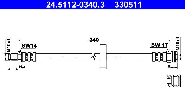 ATE 24.5112-0340.3 - Flessibile del freno autozon.pro