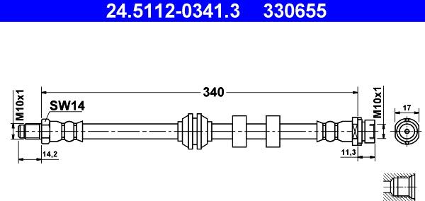 ATE 24.5112-0341.3 - Flessibile del freno autozon.pro