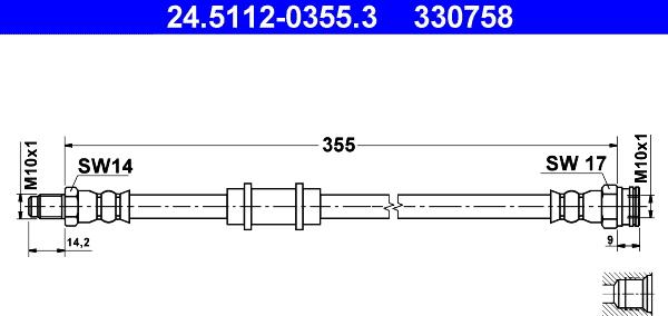 ATE 24.5112-0355.3 - Flessibile del freno autozon.pro