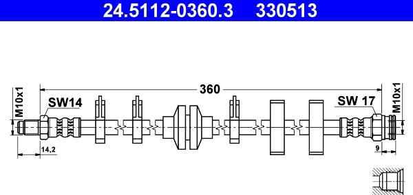 ATE 24.5112-0360.3 - Flessibile del freno autozon.pro