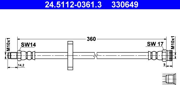 ATE 24.5112-0361.3 - Flessibile del freno autozon.pro