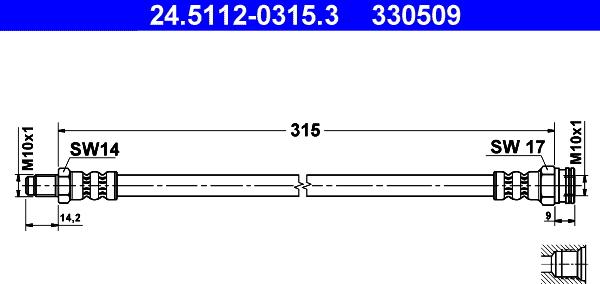 ATE 24.5112-0315.3 - Flessibile del freno autozon.pro